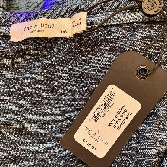 Rag & Bone Blue Multi Tank Sz Large NWT - Picture 2 of 6